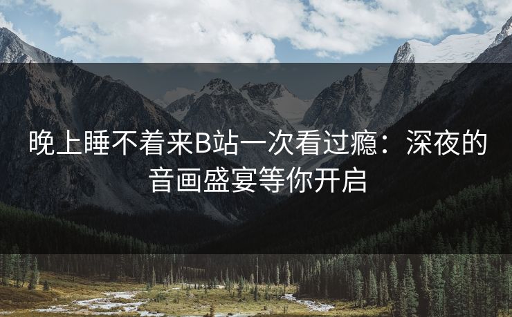 晚上睡不着来B站一次看过瘾：深夜的音画盛宴等你开启