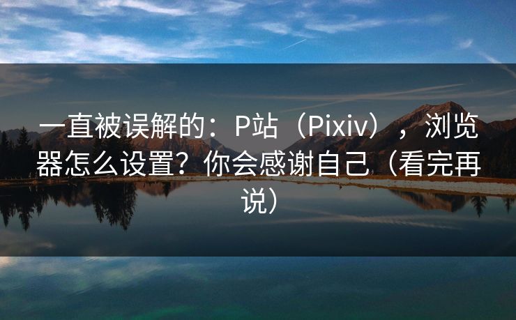 一直被误解的：P站（Pixiv），浏览器怎么设置？你会感谢自己（看完再说）